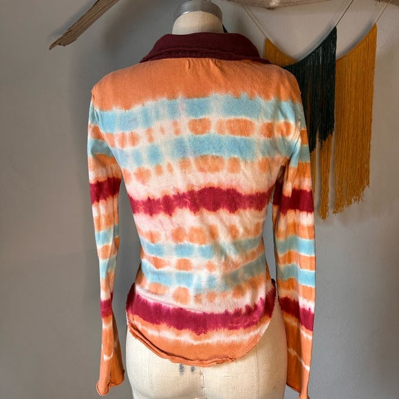 Free People collared tie dye top - Picture 4 of 6